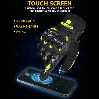 Motorcycle Gloves Summer Waterproof Touch Screen Full Finger Gloves Protective Anti-fall Guantes Moto Non-slip Riding Gloves