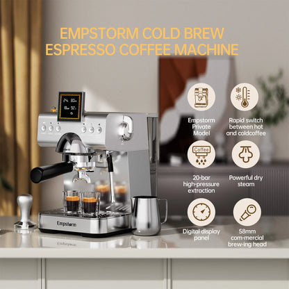 Empstorm Latest Design Coffee Maker Cold Brew Espresso Coffee Maker Italian Coffee Machine for Office Stock in the US Local