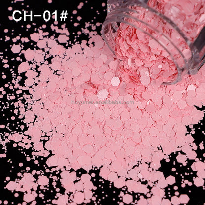 Bulk KG Bag Holographic Macaron Glitters Solvent Resistant Polyester Chunky Glitter for Resin Craft Tumbler Snowglobe