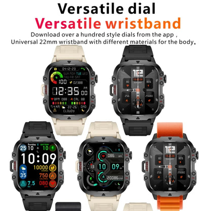 Outdoor Smart Watch for Men 1.96'' Rugged Smartwatch for IPhone and Android IP68 Waterproof Fitness Tracker Watch