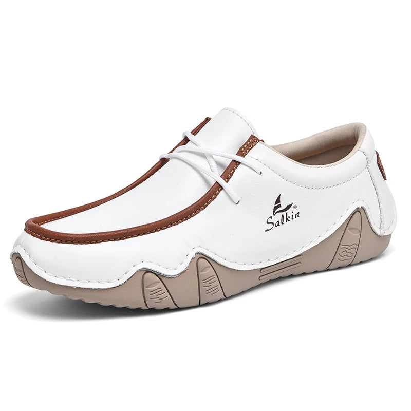 NEW High Quality Men leather loafer shoes for men party daily life lace-up rubber anti-slip fashion design casual sneaker big 13