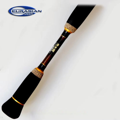 2.10m 10-30g MH Fast Action Carbon Spinning or Casting Fishing Rod Ceramics Gold Ring Guide Handle with Hard EVA+ruber Cork