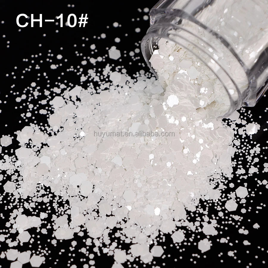 Bulk KG Bag Holographic Macaron Glitters Solvent Resistant Polyester Chunky Glitter for Resin Craft Tumbler Snowglobe