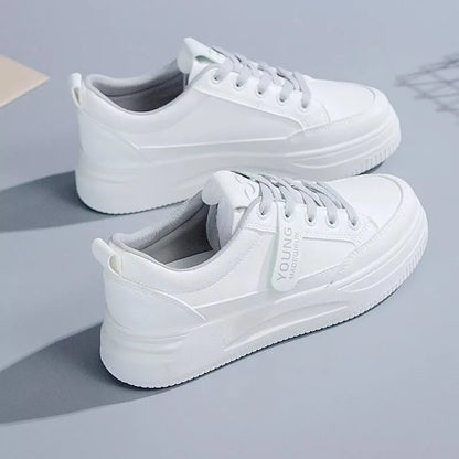 New White Shoes, Elevated Women's Shoes,  Comfortable Women's Board Shoes Women's Sports Shoes
