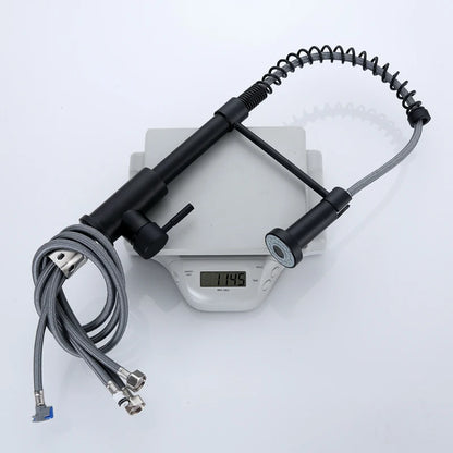 Modern Stainless Steel Single-Handle Kitchen Faucet Deck Mounted with Side Spray for Hotel Use