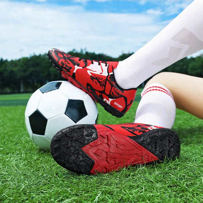 Men Anti Slip Soccer Spikes Shoes Wholesale High Top Youth Football CLeats Boots Artificial Turf Soccer Shoe