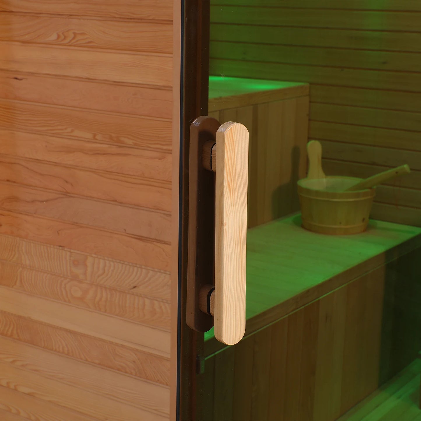 Comfortable 4 Person Outdoor Sauna Room Black Hemlock & Red Cedar Wooden  Dry Steam Sauna House with Electric Heater
