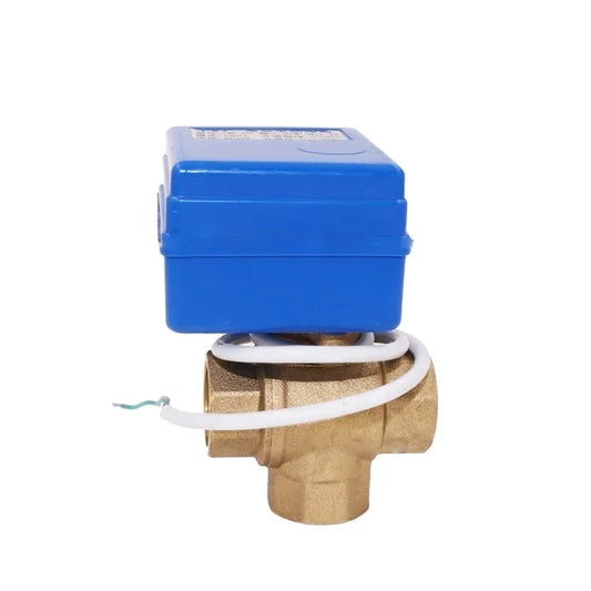 3 Way Valve CWX-20P T-type L-type Vertical Type Dn15 Dn20 Brass 3 Way Electric Actuated Ball Valve by PDG ibma