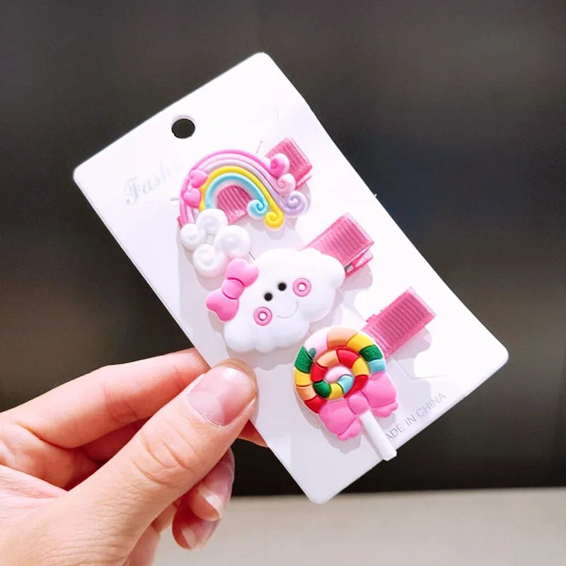 Cute Baby Cartoon Hairpin Handmade Children Hair Accessories Korean Princess Headdress Girls Side Hair Clips for Kids