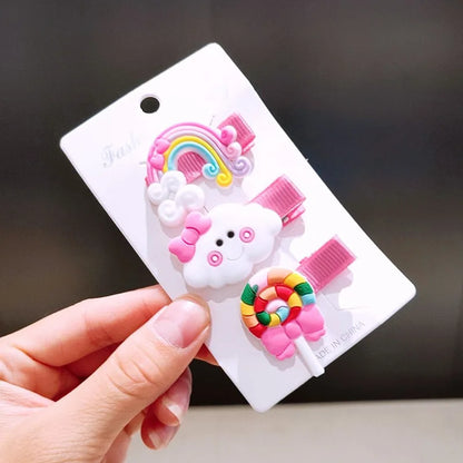 Cute Baby Cartoon Hairpin Handmade Children Hair Accessories Korean Princess Headdress Girls Side Hair Clips for Kids