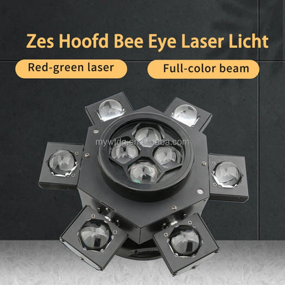 Hot Sale 150W ZES Bee Eye Laser Stage Light SMD RGBW 4IN1 LED Lamp Strip with Moving Lights in Red and Green