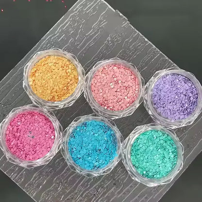 Wholesale Custom Size Bluk PET Free Sample Macaron Solvent Resistant Glitter Matte Chunky Glitter for Tumbler Craft Resin