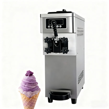 Mini Soft Serve Ice Cream Machine 20L Capacity Countertop Ice Cream Maker for Bubble Tea Shop Snack Bar Space Saving Design