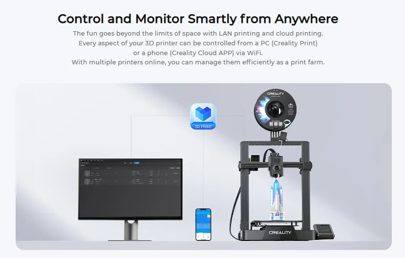 Creality Ender 3 V3 KE Smart Creality OS 500mm/s Max Printing Speed Smarter and Faster FDM 3D Printer