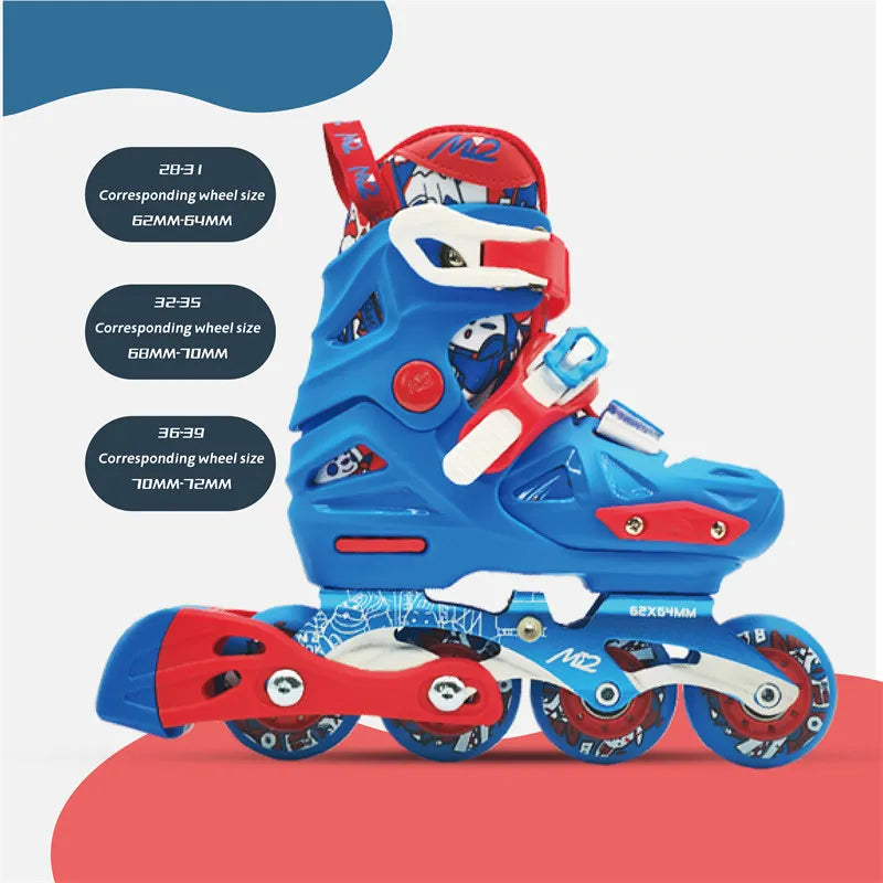 Factory Hot Sale Children's Freestyle Inline Skates 4 Wheels Adjustable Outdoor Electric Roller Skates ABEC-9 Bearings PP Shell