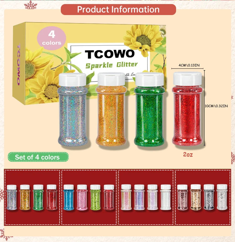 Local Stock 2OZ Shaker Packing Hexagon Shape Mix Chunky Glitter for Tumbler Nail Resin Christmas Decoration