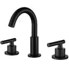 Modern 3 Holes Dual Handles Brass Single Lever Washbasin Mixer Faucet Widespread Matte Black Ceramic Cartridge Bathroom Sink Tap
