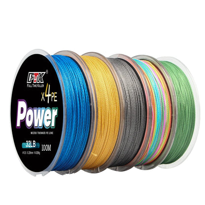 FTK 100m 4X Braided PE Fishing Wire Super Abrasion Resistance Floating Line for Stream Lake River Fishing