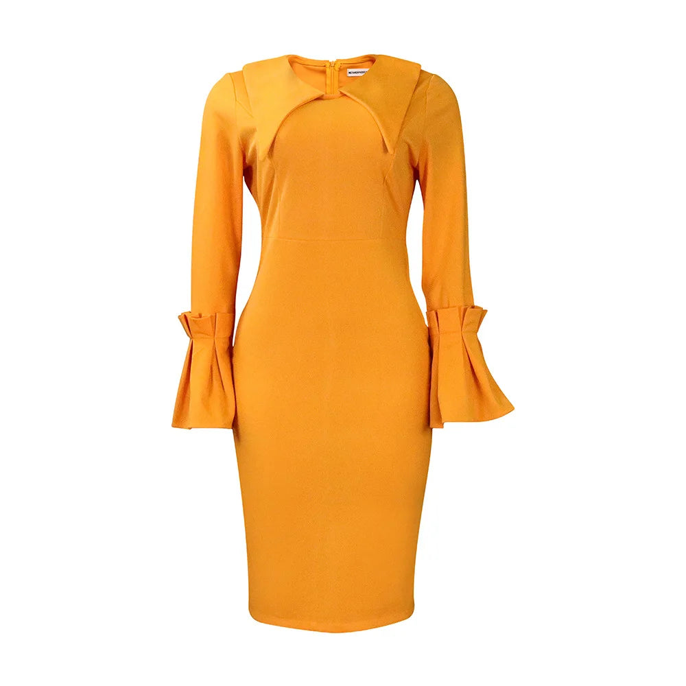 D3201 Foreign Trade Plus-size Women's Dress Fashion Temperament Tongle Professional Bag Pencil Skirt African