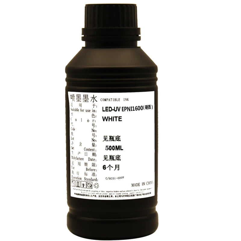 Wholesale UV Ink for Eps I1600 U1 Printhead Uv Flatbed Printer Ink 500ml Bottles LED Uv Ink for Wall Printer Cmykw Eps I1600 Ink