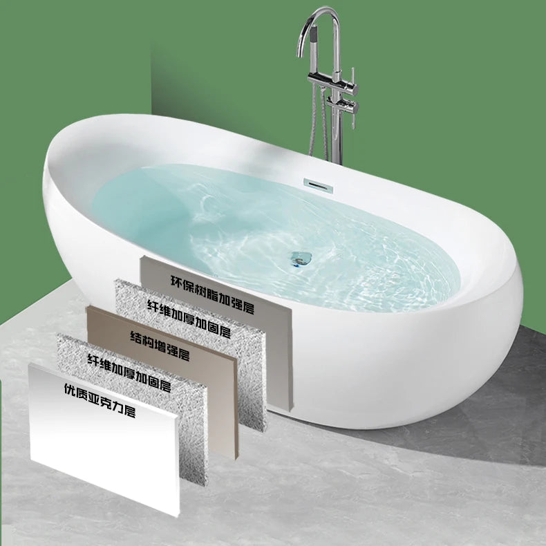 2024 Hotel Freestanding Acrylic Bath Tub Solid Surface Outdoor Bathtubs Soaking Baths