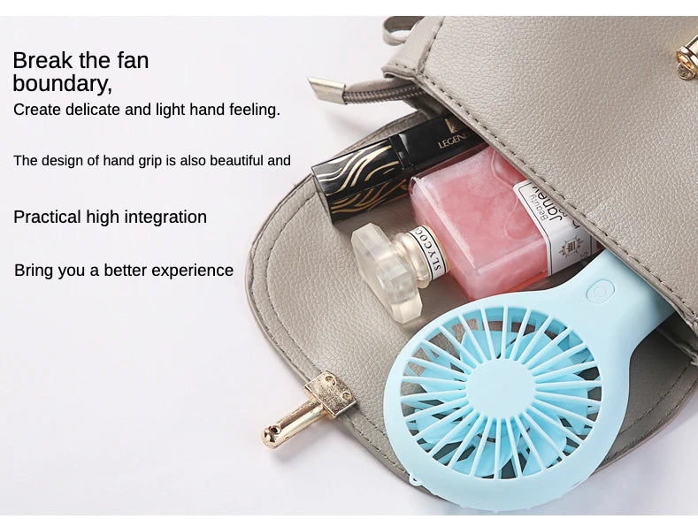 Colorful handheld mini fan portable USB charging convenient creative cool small fan pocket handheld fan summer gift