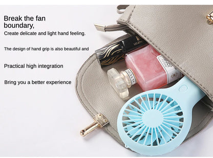 Colorful handheld mini fan portable USB charging convenient creative cool small fan pocket handheld fan summer gift