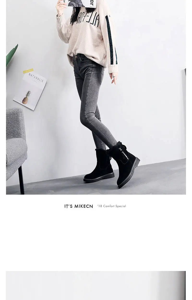 new women's shoes winter tide brand snow boots women  velvet thick warm short boots waterproof non-slip big cotton shoes