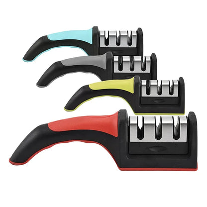 Quality 3-Slot Manual Fixed-Angle Kitchen Knife Sharpener Multi-Purpose Scissors Tool Sharpening Accessories New Design