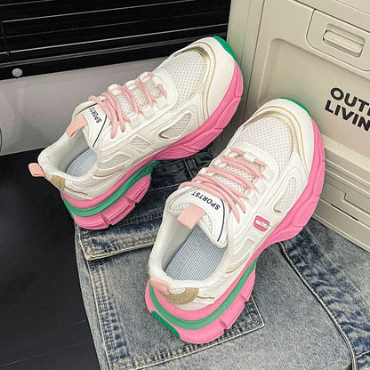 2024 Versatile Dad Shoes Spring and Summer New Casual Shoes for Women  Mesh Soft Bottom Instagram Trendy Running Sneakers
