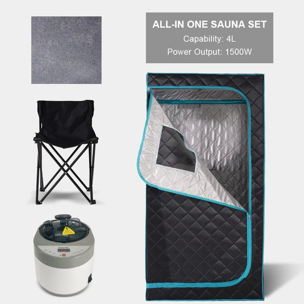 Smartmak 1 Person Size Portable Sauna Steam Sauna Tent Box Full Body Sauna for Home Spa