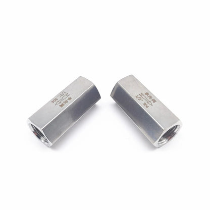1/8" 1/4" 3/8" 1/2" 3/4" 1" 304 Stainless Steel One-Way Check Valve with Ball Structure Hexagonal Female Thread