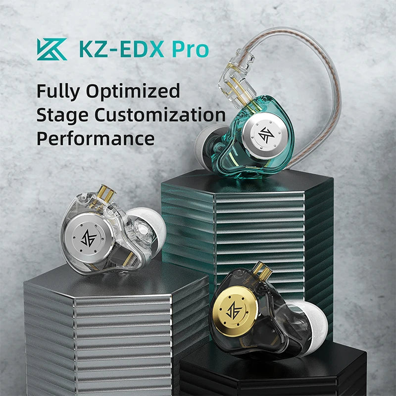 KZ EDX PRO 1DD In-Ear Wired Headphones HIFI Monitor Music Earplugs Stage Mobile Phone 3.5MM DJ Headphones Stereo