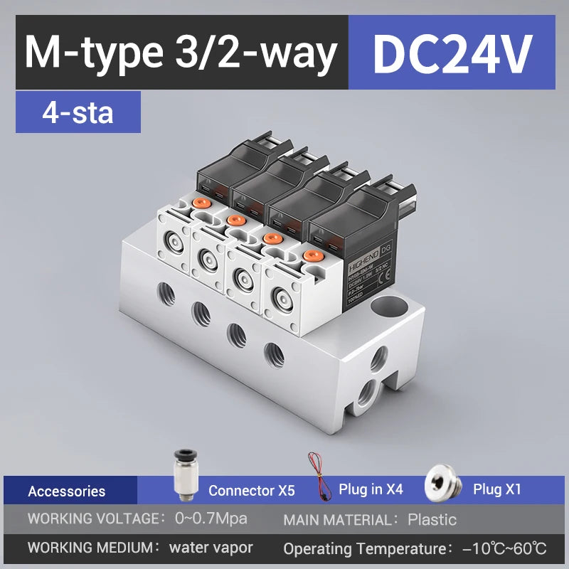 Highend 3/2 Way Direct Acting Mini Solenoid Valve 24v 10mm L/M/G-type Vacuum  Plastic Mini Sock Knitting Solenoid Valve