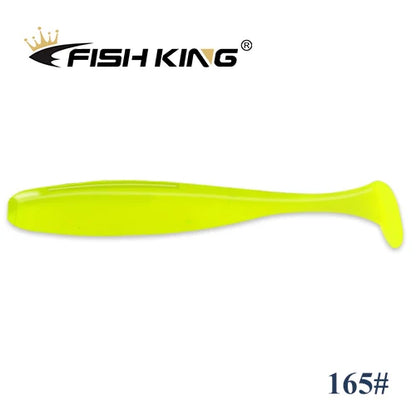 FISH KING Easy Shiner Fishing Lure 50mm 75mm 100mm Wobblers Carp Fishing Soft Lures Silicone Artificial Double Color Bait T Tail