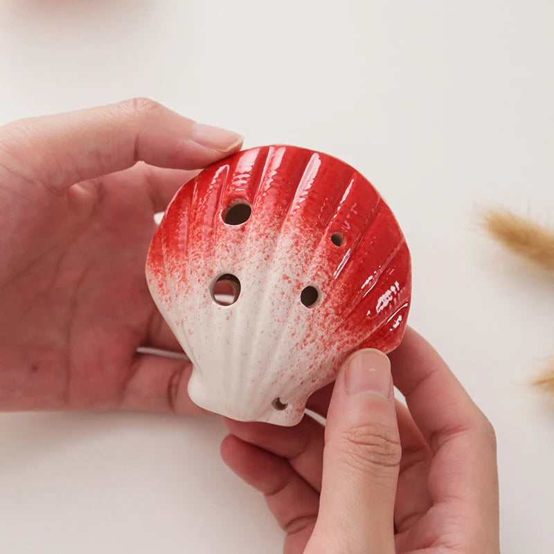 6 Hole Middle C Key Ocarina Shell Shape Ocarina Ceramics Material Musical Instruments