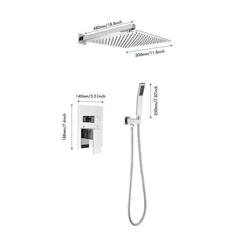 USA Free Drop Shipping America Ready Stock Shower Set System Bathroom Luxury Wall Mounted Faucet Kits 2024 Design Shower Head