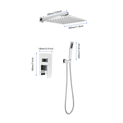 USA Free Drop Shipping America Ready Stock Shower Set System Bathroom Luxury Wall Mounted Faucet Kits 2024 Design Shower Head