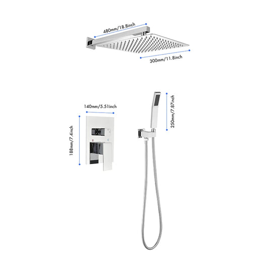 USA Free Drop Shipping America Ready Stock Shower Set System Bathroom Luxury Wall Mounted Faucet Kits 2024 Design Shower Head by PDG ibma