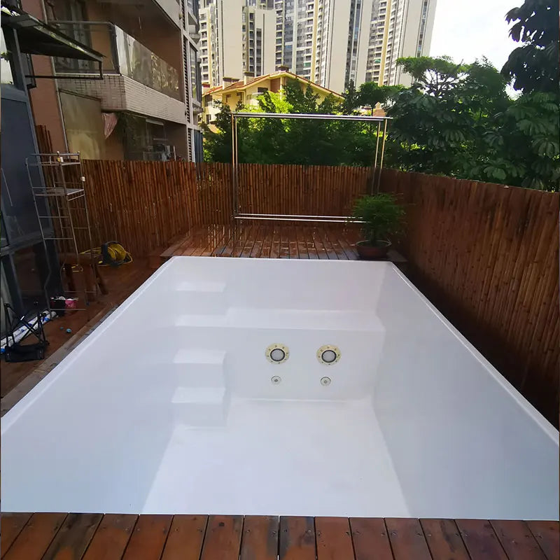 US Ships in 3 Days Small Size 14ft Outdoor Family Frp Fiberglass Rectangular Children's Pool Inground Plunge Spa Swimming Pool