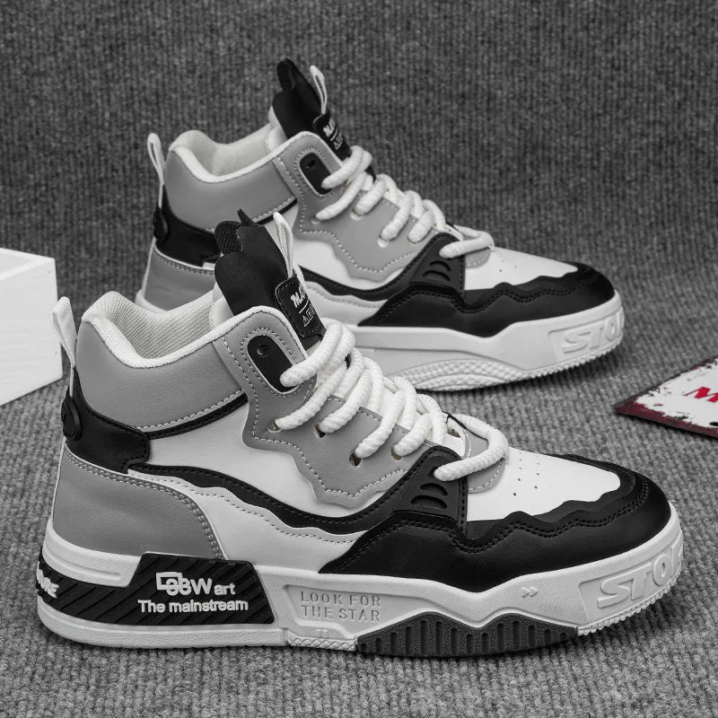 Y 46 Plus Size Men's High Top Casual Sneakers Fashion Trend Running Walking Style Sporty Casual Mid-top Shoes