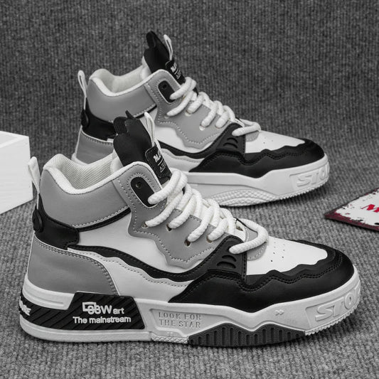 Y 46 Plus Size Men's High Top Casual Sneakers Fashion Trend Running Walking Style Sporty Casual Mid-top Shoes