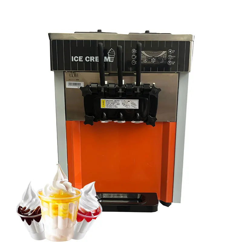 3 Flavors Ice Cream Cone Machine Automatic Easy to Operate CE Certificate Soft Serve Ice Cream Machine