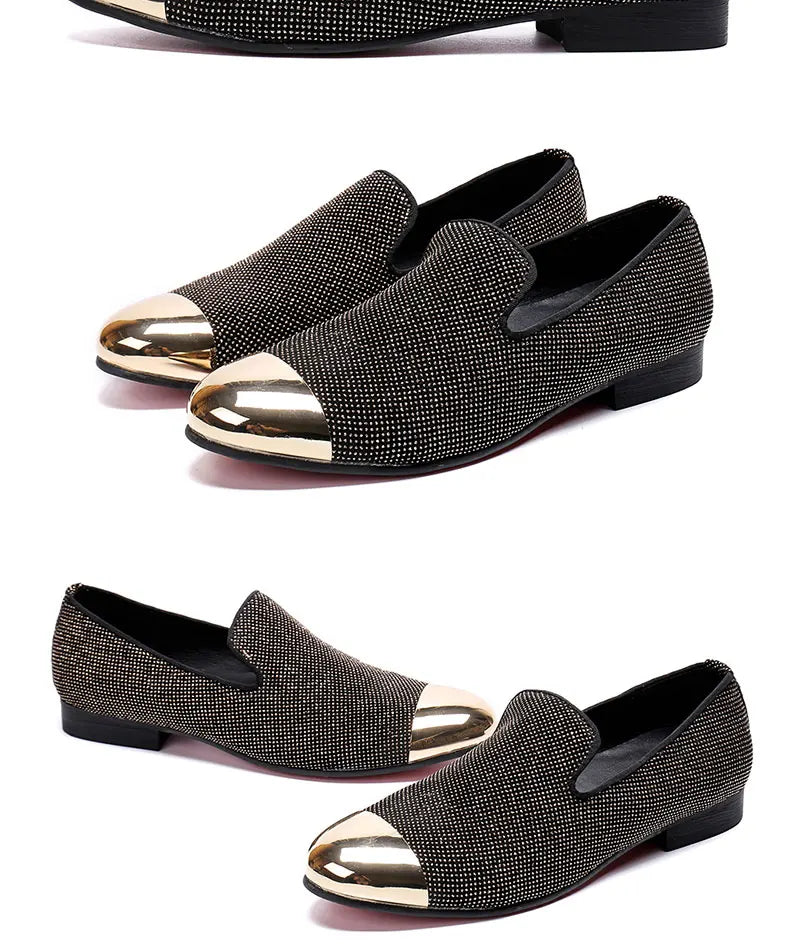 Autumn Metal Soup diamond COW LEATHER Luxurious Commercial affairs Customized Personality Party Socialize Shoes