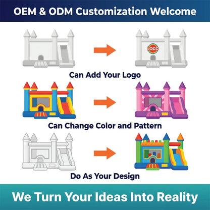 Usa in Stock AirMyFun Trampoline Outdoor Playground Games Bounce Castle Inflatable Jumping House Bounce House With Slide