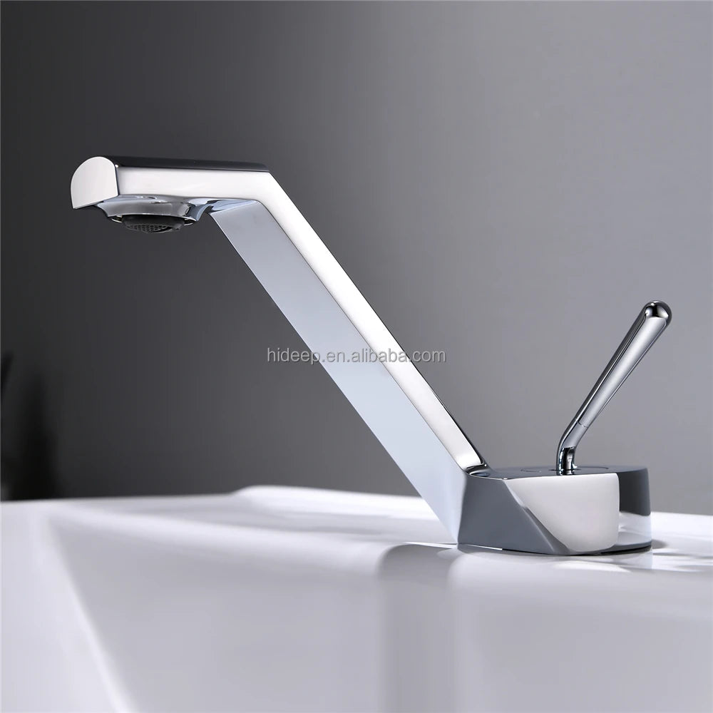 HIDEEP Brass Chrome/Black/Gold/Gray Modern Single Handle Single Hole Wall-Mounted Metered Bathroom Hot Cold Water Wash Faucet