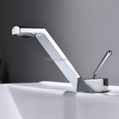 HIDEEP Brass Chrome/Black/Gold/Gray Modern Single Handle Single Hole Wall-Mounted Metered Bathroom Hot Cold Water Wash Faucet