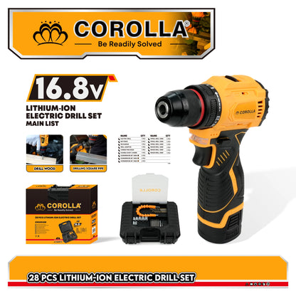 High Torque 16.8/21V Cordless Drill Set Rechargeable Brushless 40N Max Torque 1/2 Chuck 4A Battery OEM 800W Multi-Function