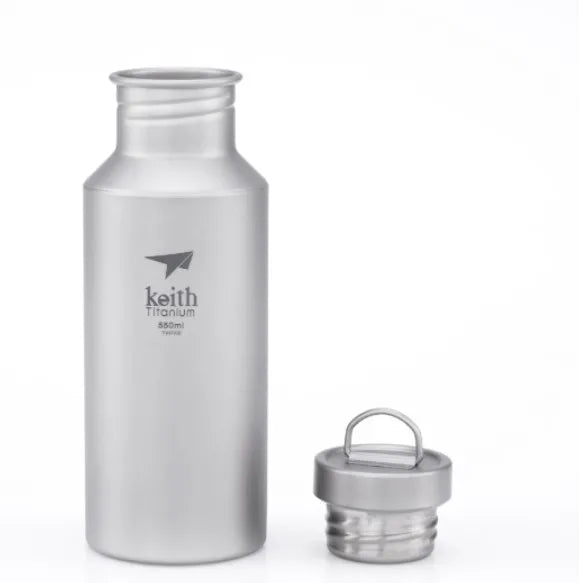 Titanium 550ml Ultralight Leakproof Sport Water Bottle Eco-Friendly Metal for Outdoor Camping Hiking