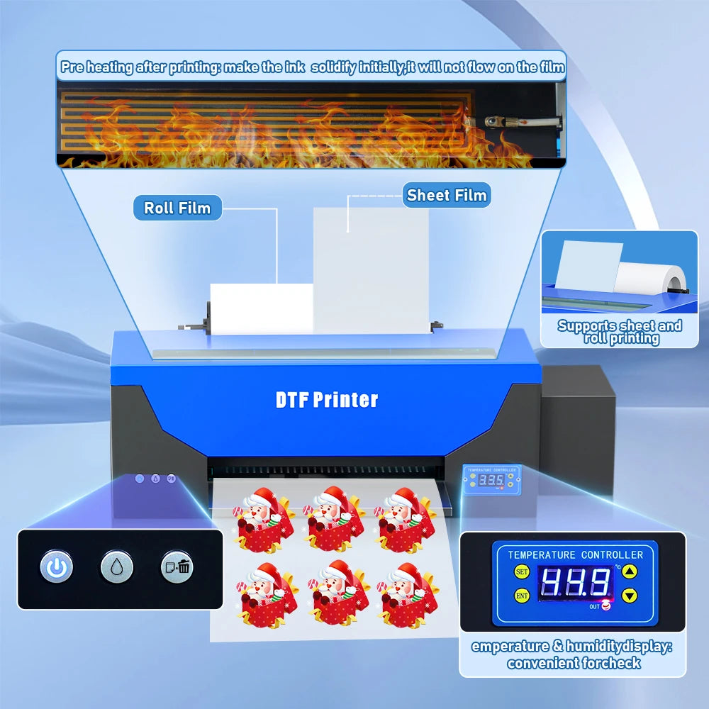 Hot Selling DTF Printer T-shirt Printing Machine Impresora DTF Printer A3 R1390 L1800 PET Film Transfer Printing Machine